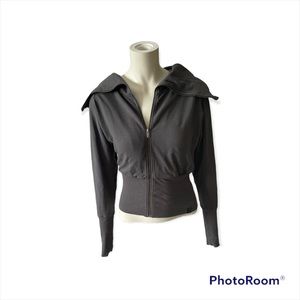 Aritzia Community Dark Grey Zip Up Sweater - X-Small